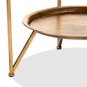 Baxton Studio Baxton Studio Tamsin Antique Gold Accent Table with Mirrored Top & Tray Shelf for Modern Spaces HE17T115-ET