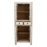 Lilys Narrow Cabinet 2 Draw 4 Dr Cabinet-Antique White Wash 27.5X16.5X67H 90670010