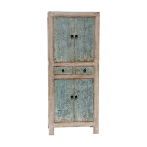 Lilys Narrow Cabinet 2 Draw 4 Dr Cabinet-Soft Aqua Wash 27.5X16.5X67H 90670180