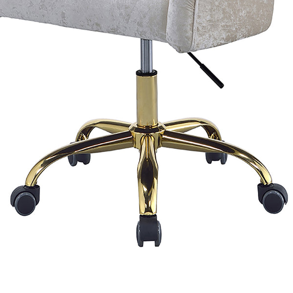 English Elm Vintage Whiskey Top Grain Leather Swivel Office Chair with Wood Arms, Metal Frame, Smooth Casters and Timeless Elegance Cream B062P182759