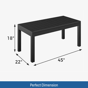 English Elm 4-piece Outdoor Conversation Set with Powder-coated Aluminum Frame and Plush Deep Cushions Black+Grey B082S00102