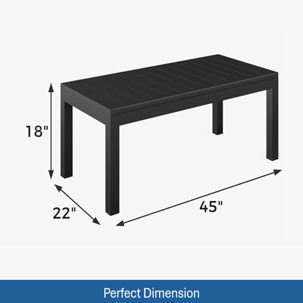 English Elm 4-piece Outdoor Conversation Set with Powder-coated Aluminum Frame and Plush Deep Cushions Black+Grey B082S00102