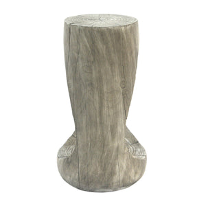 English Elm Christopher Knight Home® - Outdoor Side Table - Sculptural Hollow Design, Lightweight Concrete With Wood-Like Finish For Patio Use N770P291496G