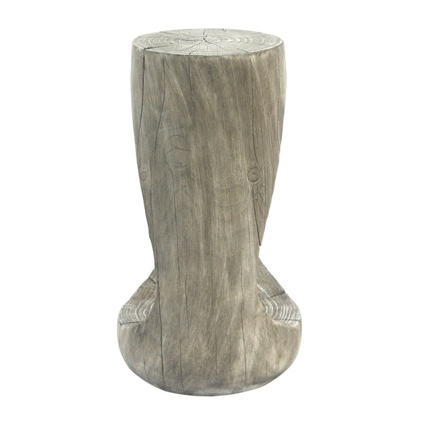 English Elm Christopher Knight Home® - Outdoor Side Table - Sculptural Hollow Design, Lightweight Concrete With Wood-Like Finish For Patio Use N770P291496G