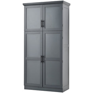 English Elm [assembly Included] Topmax Shaker Pantry Cabinet Tall Mdf Kitchen Storage with Pull-out Trays Gray SP000099AAE