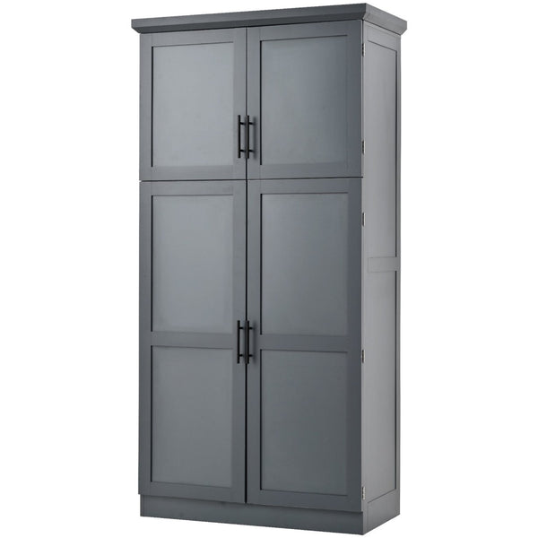 English Elm [assembly Included] Topmax Shaker Pantry Cabinet Tall Mdf Kitchen Storage with Pull-out Trays Gray SP000099AAE