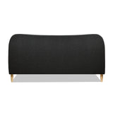 English Elm Roman Curved Headboard Upholstered Platform Bed, King, Ebony Black Boucle