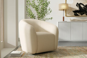 Alpine Furniture Margo Plush Swivel Chair With 360° Rotation, Fully Upholstered Comfort, Ready-Assembled Elegance 9068