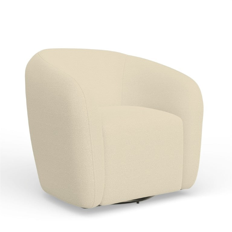 Alpine Furniture Margo Plush Swivel Chair With 360° Rotation, Fully Upholstered Comfort, Ready-Assembled Elegance 9068