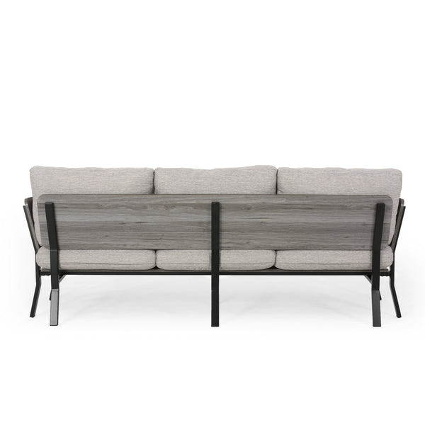 English Elm Christopher Knight Home® - 3-SEATER Mid-Century Sofa Light Grey Fabric with Pillow Cushions, Faux Wood Frame & Angled Legs 67505.00GRYLGRY