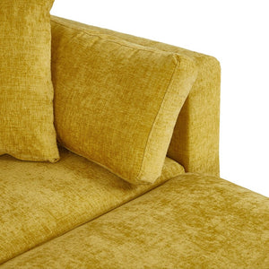 English Elm Yr2169bg-2p-2ot,lr,right,arm,ot*2 Chenille Fleece Right Arm Sectional Piece with Spring Support Yellow W308S00191