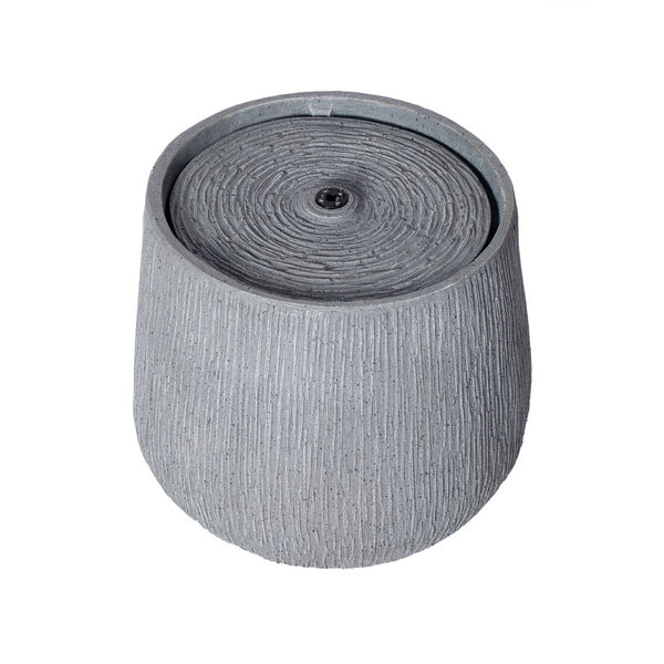 English Elm 12.99"h Gray Polyresin Bowl Fountain with Led Glow for Patio Tabletop Decor N765P355060G