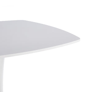 English Elm 1+4,5pieces Mid-century Dining Set White Mdf Top Tapered Metal Legs Seats Six W3766S00010