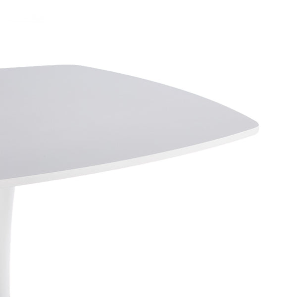 English Elm 1+4,5pieces Mid-century Dining Set White Mdf Top Tapered Metal Legs Seats Six W3766S00010