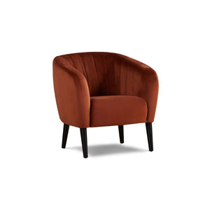 English Elm 1pc Barrel Accent Chair Rounded Back Plush Upholstery Mid-century Living Room Seat B011P479022