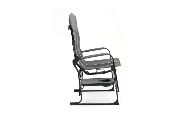English Elm Camping Director Chair with Side Table, Cup Holder & Mesh Back, Heavy-Duty Folding Seat for Outdoor Events Gray W640P224440