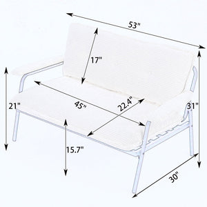 English Elm The 53-inch sofa with durable metal frame and sponge cushions, space-saving American-style comfort for studio living Beige W3371P309473