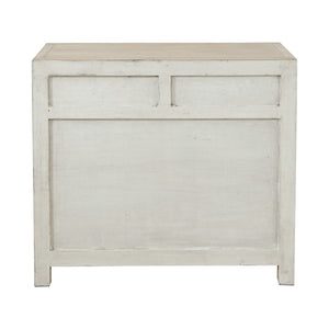 Lilys Amalfi Two Tones Side Table With Two Drawers Distressed Off White 90700010