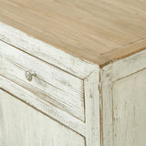 Lilys Amalfi Two Tones Side Table With Two Drawers Distressed Off White 90700010