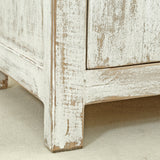 Lilys Amalfi Two Tones Side Table With Two Drawers Distressed Off White 90700010