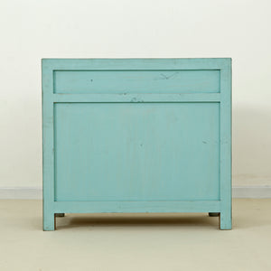 Lilys Amalfi Two Tones Side Table With Two Drawers Distressed Soft Aqua 9070-G