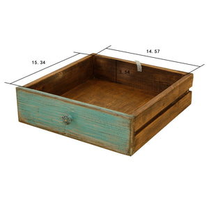 Lilys Amalfi Two Tones Side Table With Two Drawers Distressed Soft Aqua 9070-G