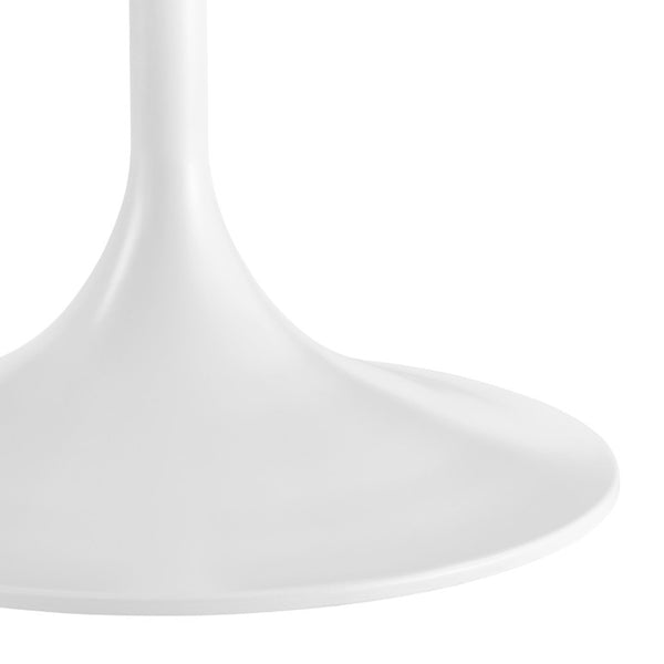 EuroStyle Astrid Round Ceramic Top Dining Table with Sculptural Tulip Base Seats Four High Gloss White/High Gloss White 90705WHT-KIT