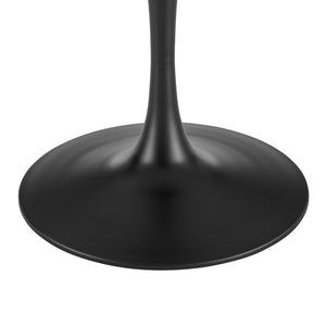 EuroStyle Astrid Round Ceramic Top Dining Table with Sculptural Tulip Base Seats Four High Gloss White/Matte Black 90706WHT-KIT