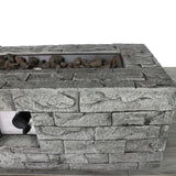 English Elm Fiber Reinforced Concrete Propane/Natural Gas Fire Pit Table