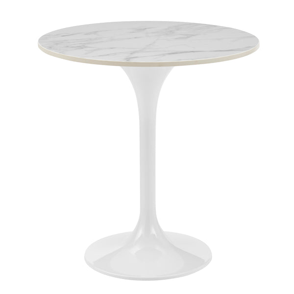 Astrid Side Table with High Gloss White Top and High Gloss White Tulip Base 90708WHT-KIT EuroStyle