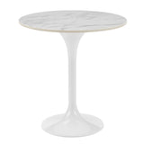 Astrid Side Table with High Gloss White Top and High Gloss White Tulip Base 90708WHT-KIT EuroStyle