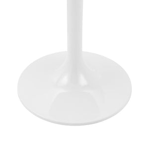 EuroStyle Astrid Sculptural Tulip Base Side Table with Warm Oak Veneer Top for Modern Rooms High Gloss White Ceramic/High Gloss White 90708WHT-KIT