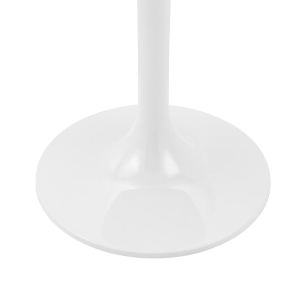 EuroStyle Astrid Sculptural Tulip Base Side Table with Warm Oak Veneer Top for Modern Rooms High Gloss White Ceramic/High Gloss White 90708WHT-KIT