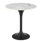 Astrid Side Table with High Gloss White Top and Matte Black Tulip Base 90709WHT-KIT EuroStyle