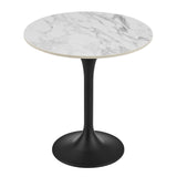 Astrid Side Table with High Gloss White Top and Matte Black Tulip Base 90709WHT-KIT EuroStyle