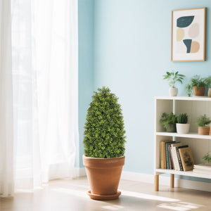 English Elm 3ft Faux Boxwood Cone Topiary Set of Two Uv Resistant Indoor Outdoor Entryway Trees W2945P323221