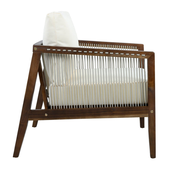 English Elm Outdoor Acacia Wood Club Chairs Set of 2 with Rope Back and Weather Resistant Cushions Beige,Dark Brown N768P408130D_2