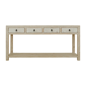 Lilys Amalfi Two Tones 4 Drawers Side Table Antique Off White 9071