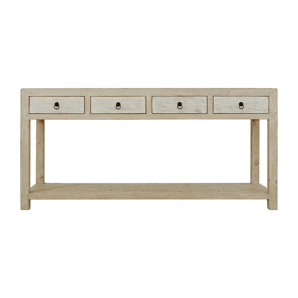 Lilys Amalfi Two Tones 4 Drawers Side Table Antique Off White 9071