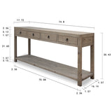 Capri 4 Drawers Side Table Weathered Natural