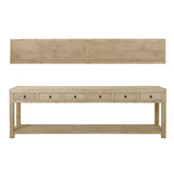 Lilys Capri Console Table With 6 Drawers  Weathered Natural 9071-L