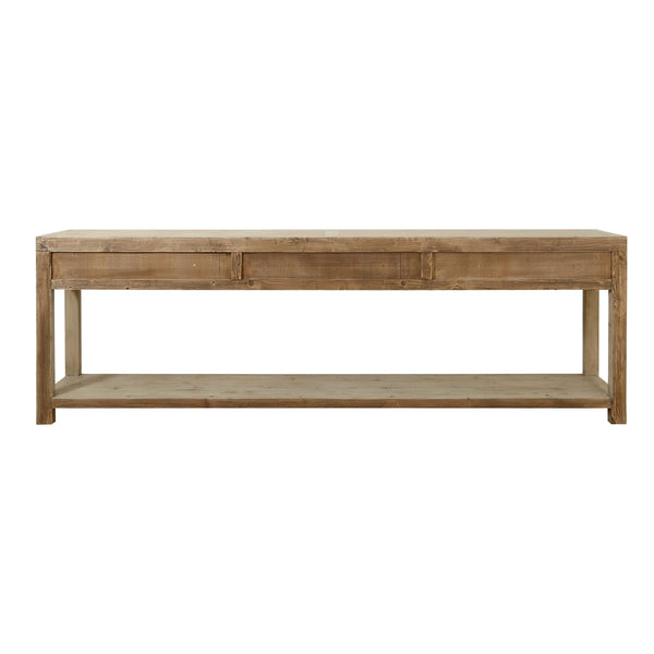 Lilys Capri Console Table With 6 Drawers  Weathered Natural 9071-L