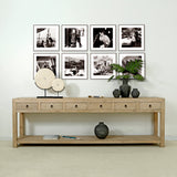 Capri Console Table With 6 Drawers  Weathered Natural