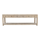 Lilys Capri Console Table With 6 Drawers  Weathered Natural 9071-L