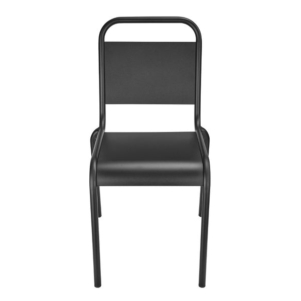EuroStyle Otis Stackable Outdoor Dining Chairs Powder Coated Aluminum Patio Set of 2 90712-BLK