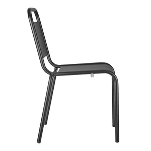 EuroStyle Otis Stackable Outdoor Dining Chairs Powder Coated Aluminum Patio Set of 2 90712-BLK