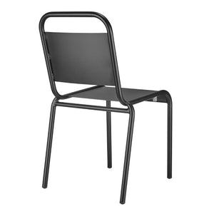 EuroStyle Otis Stackable Outdoor Dining Chairs Powder Coated Aluminum Patio Set of 2 90712-BLK
