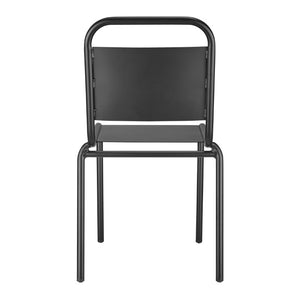 EuroStyle Otis Stackable Outdoor Dining Chairs Powder Coated Aluminum Patio Set of 2 90712-BLK