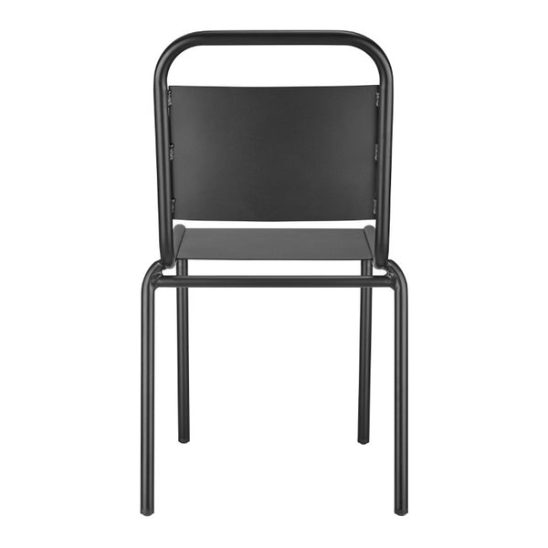 EuroStyle Otis Stackable Outdoor Dining Chairs Powder Coated Aluminum Patio Set of 2 90712-BLK