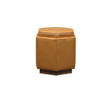 Olivia + Quinn Chit Chat  Swivel Ottoman 9071_ENT3601_BLA2814 Ashland Caramel + BLA 2814 Anniston Tangerine